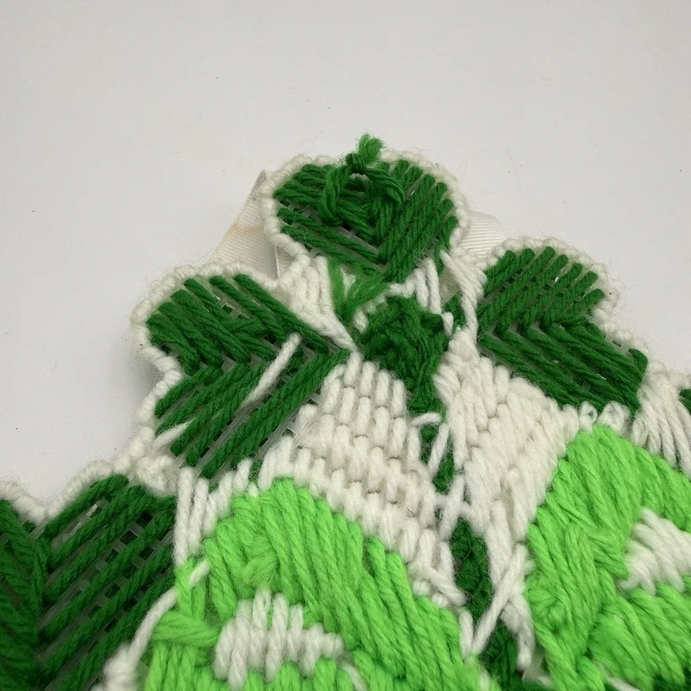Vtg Plastic Canvas‎ St Patrick's Day Handmade Theme Decor Wall Hanging Clover